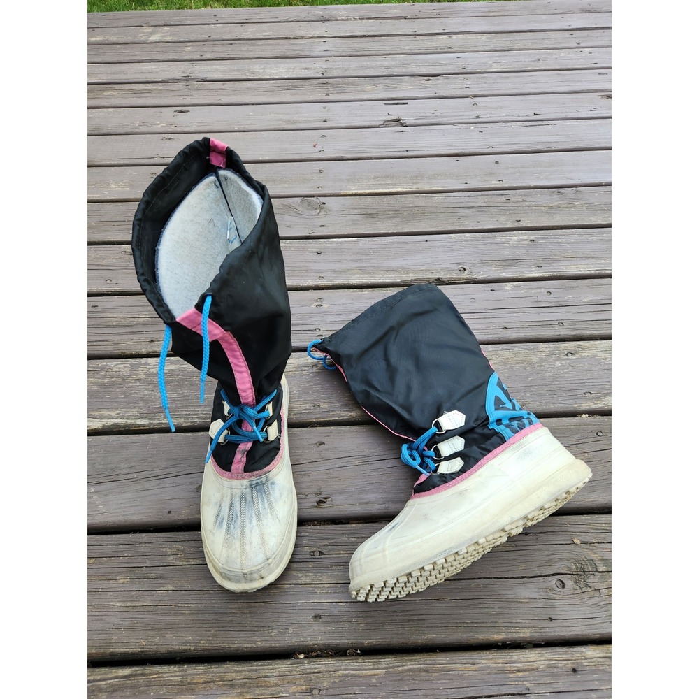 Sorel Kaufman Winter Boots Black Pink Blue Retro Snow‎ Duck Boots Mens 11